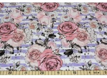 Jersey - Rose vintage flieder gestreift 
